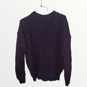 vintage b.d baggies eggplant flecked wool pullover Large